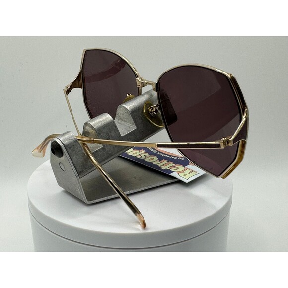 Vintage Oversize Sunglasses NOS Purple Sun Lens Burgundy/Gold Frame 1970s-1980s main image 5